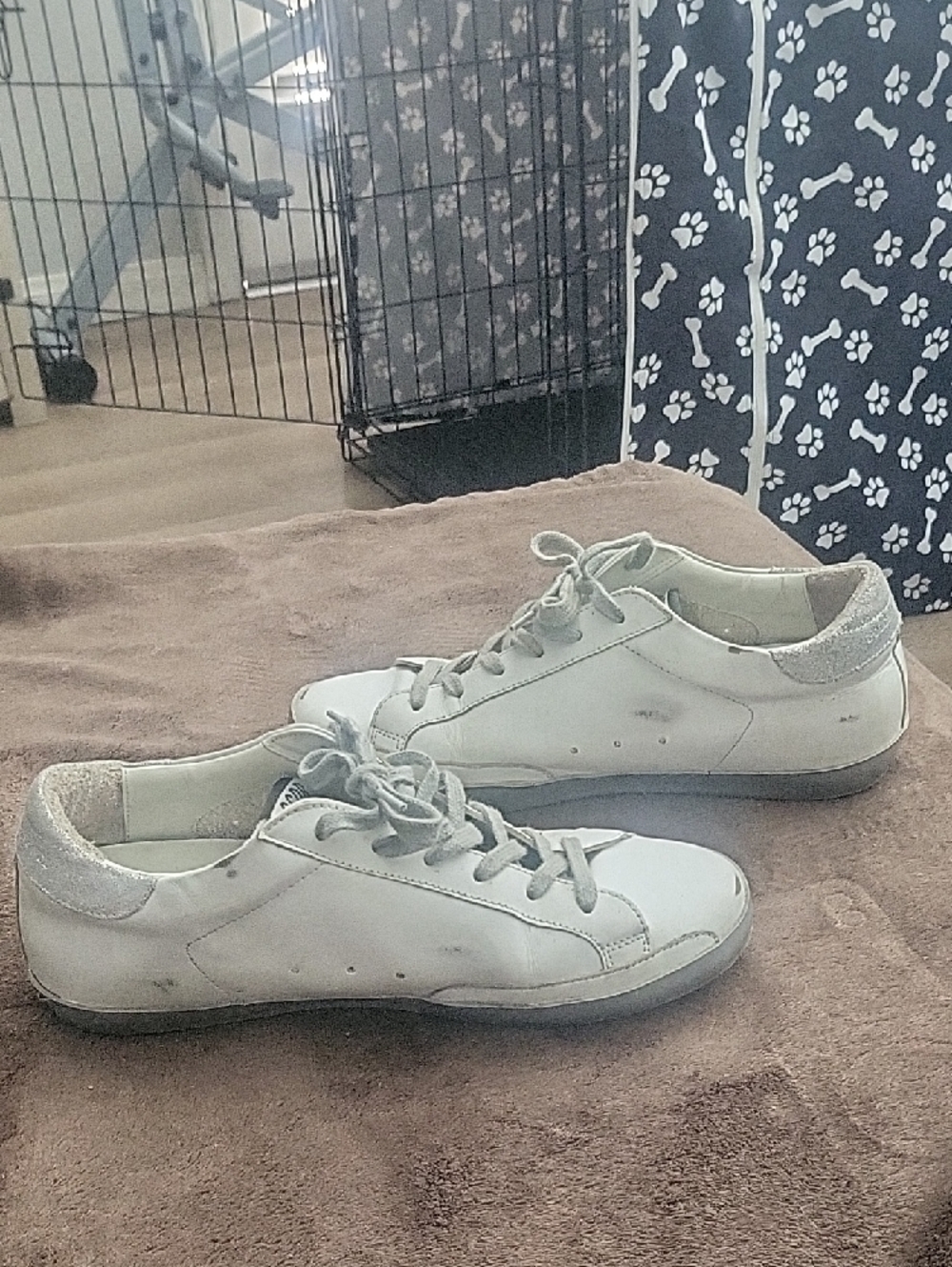 Golden Goose White Leather Low-Top Sneakers with Silver Star - Picture 5 of 8